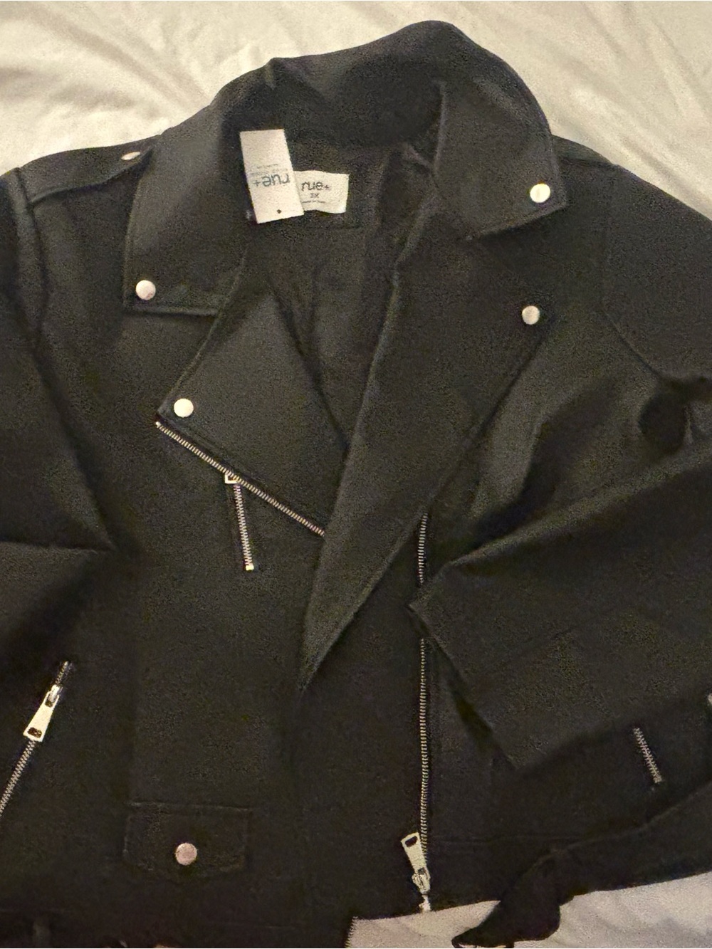 Blank NYC Black Moto Coat with Silver Zipper Hardware
